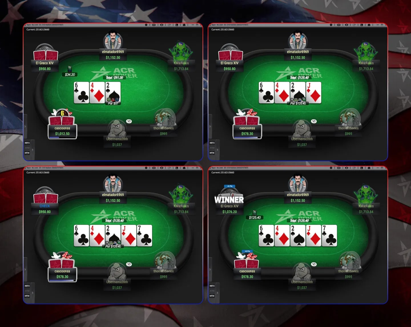 Americas Card Room poker client — real screenshot 1