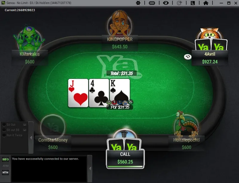 YaPoker poker client — real screenshot 2